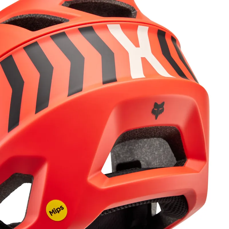 Fox Proframe Full Face Youth MTB Helmet Race Energy OS Orange Flame-6